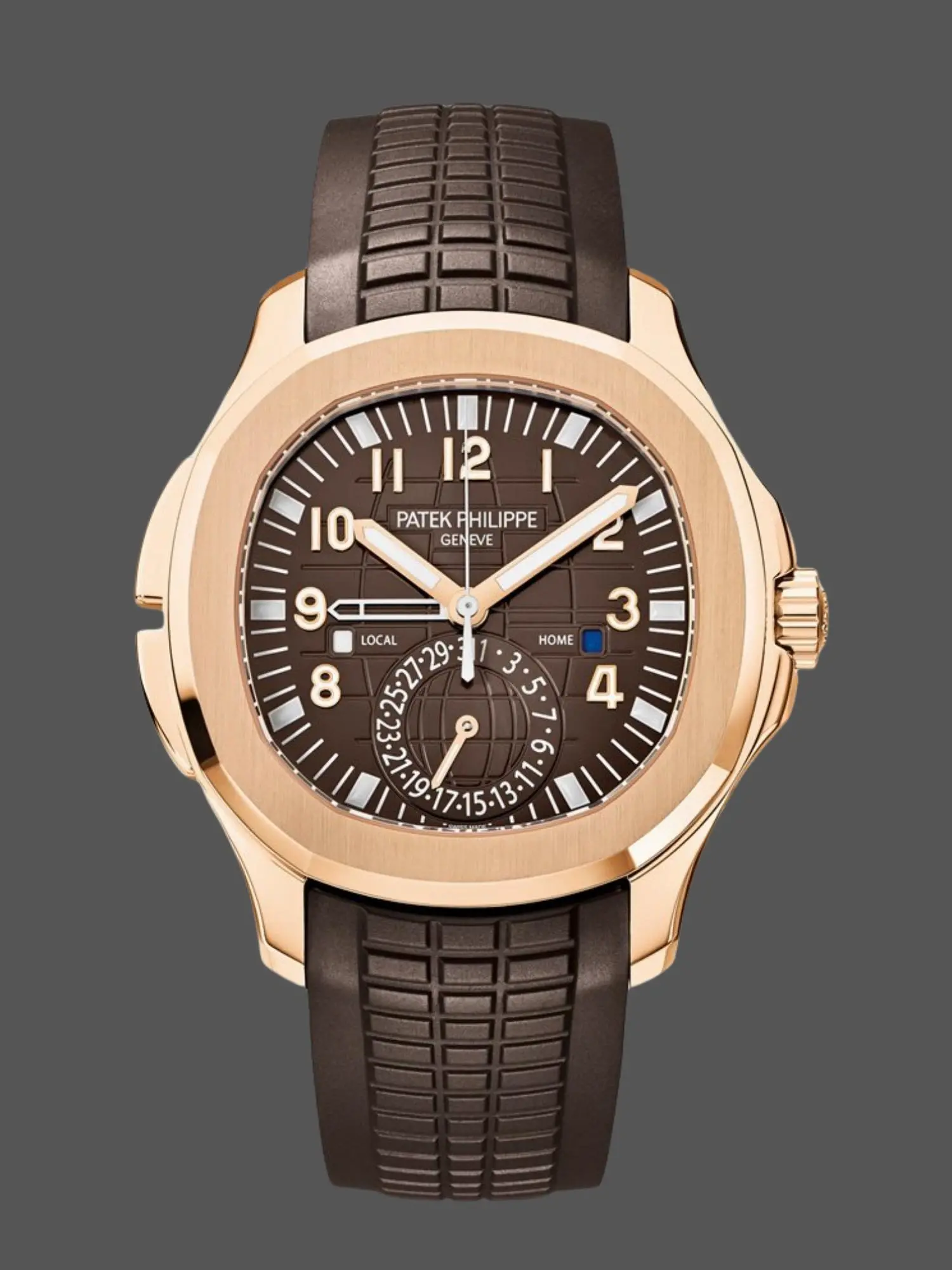 Replica Patek Philippe Aquanaut 5164R 001 Travel Time Rose Gold Mens Watch - QualitySwissReplica