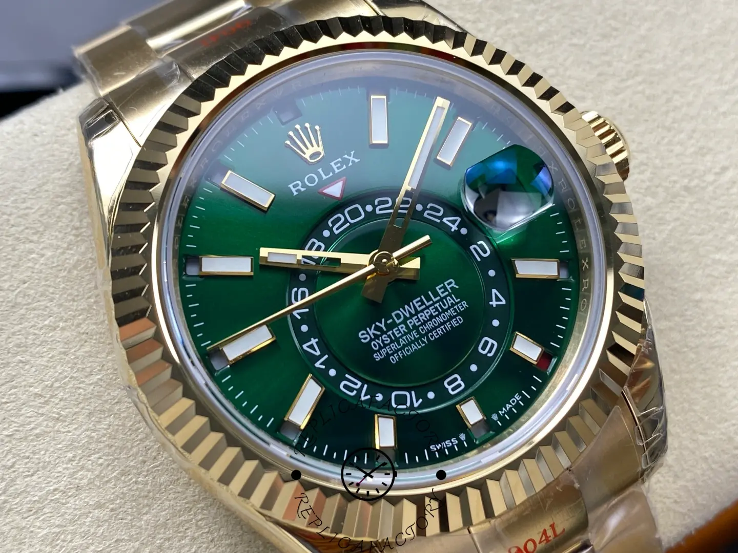 2025 Rolex Sky-Dweller 336938 1:1 Clone Green Dial Watch - QualitySwissReplica