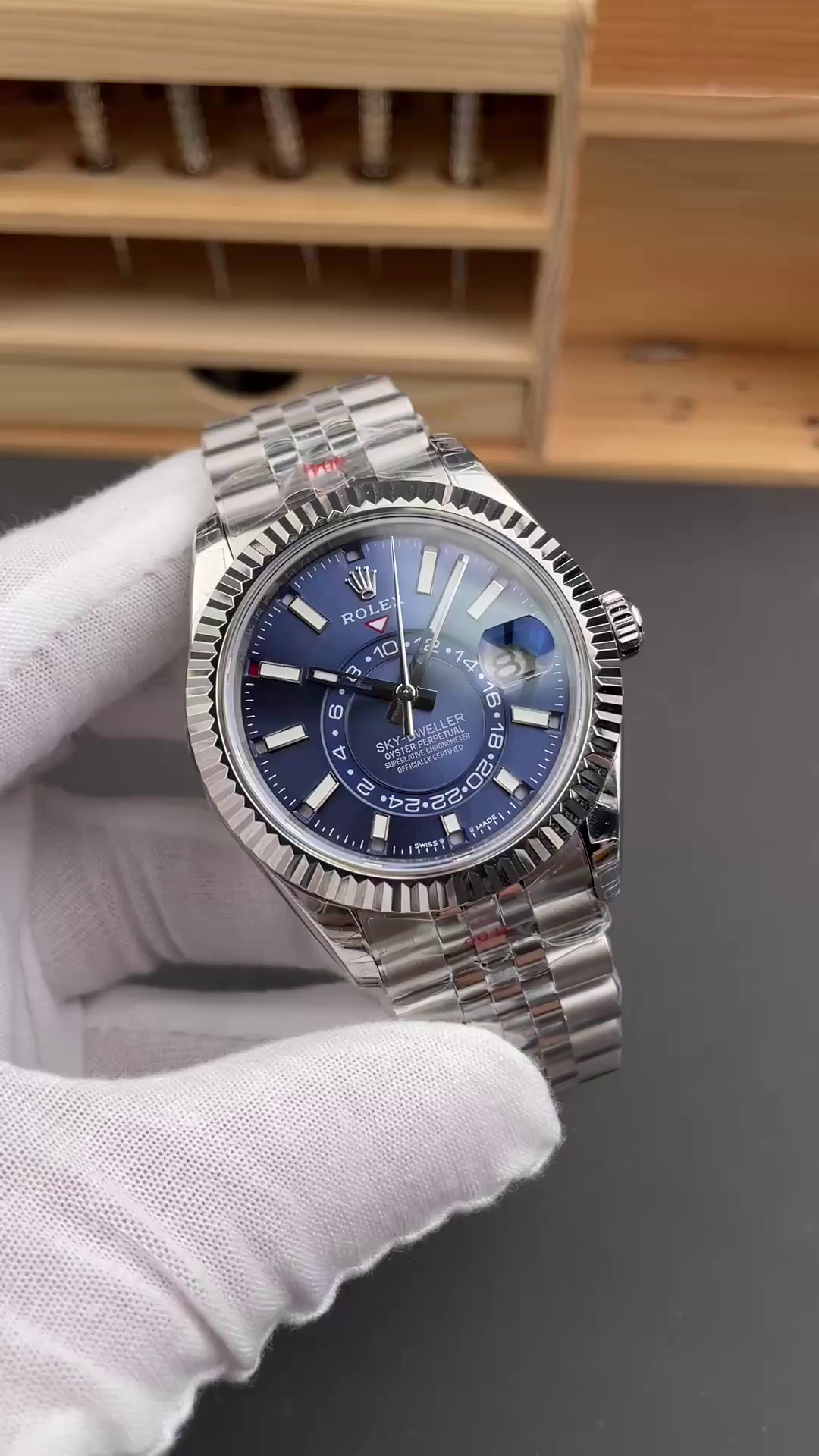 Rolex Sky-Dweller 42 m336934 0006 Fluted Bezel Blue Dial Replica Watch - QualitySwissReplica