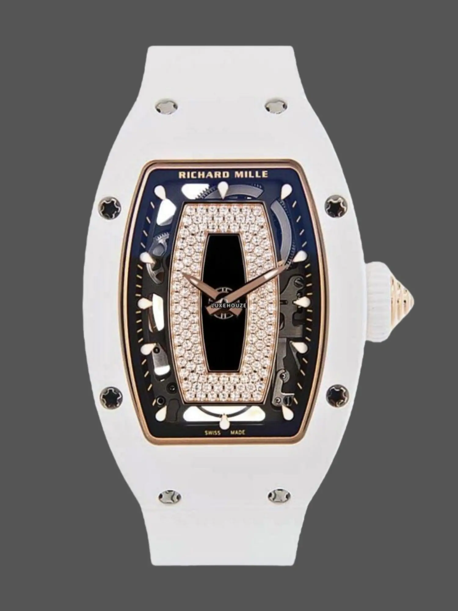 1:1 Clone Richard Mille RM07 01 White Ceramic Black Lips - QualitySwissReplica