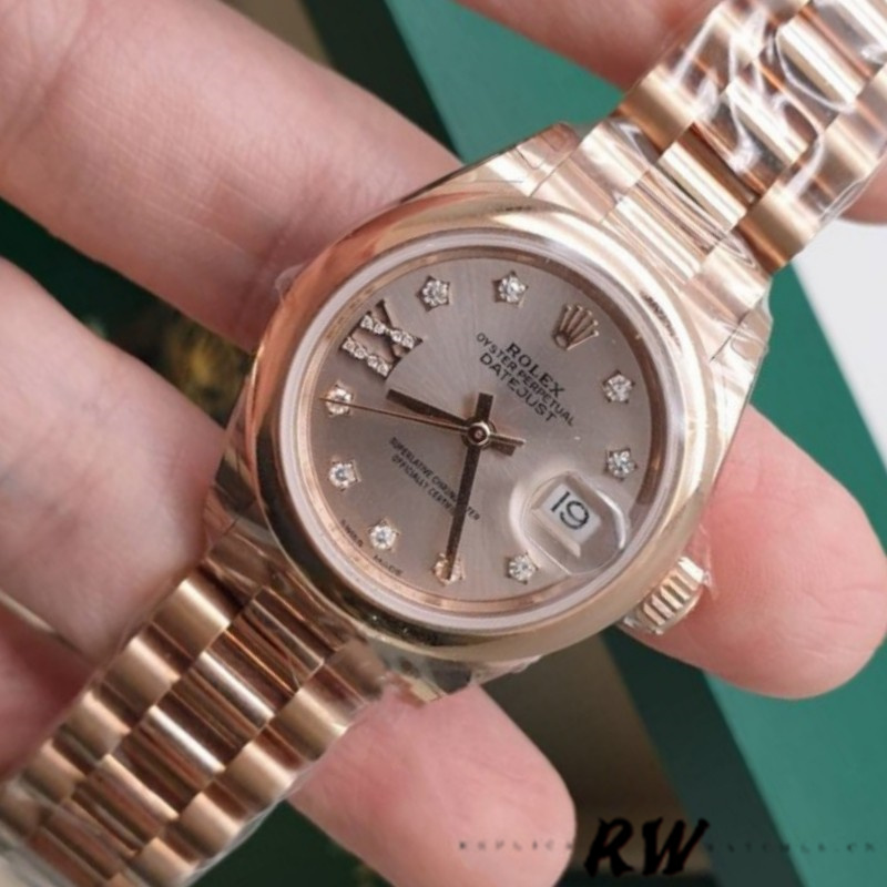 Rolex Datejust 279165 Sundust Diamonds Dial Domed Bezel 28mm Lady Replica Watch - QualitySwissReplica