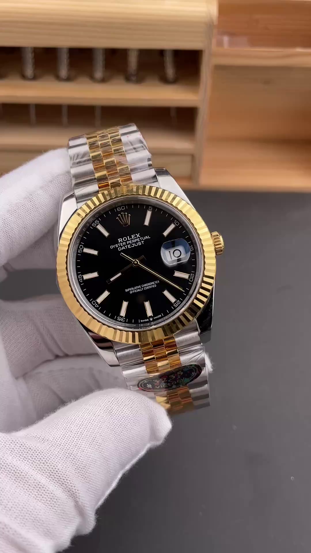 Rolex Datejust 41 Black Dial Gold & Steel 126333 0014 Men's Watch - QualitySwissReplica