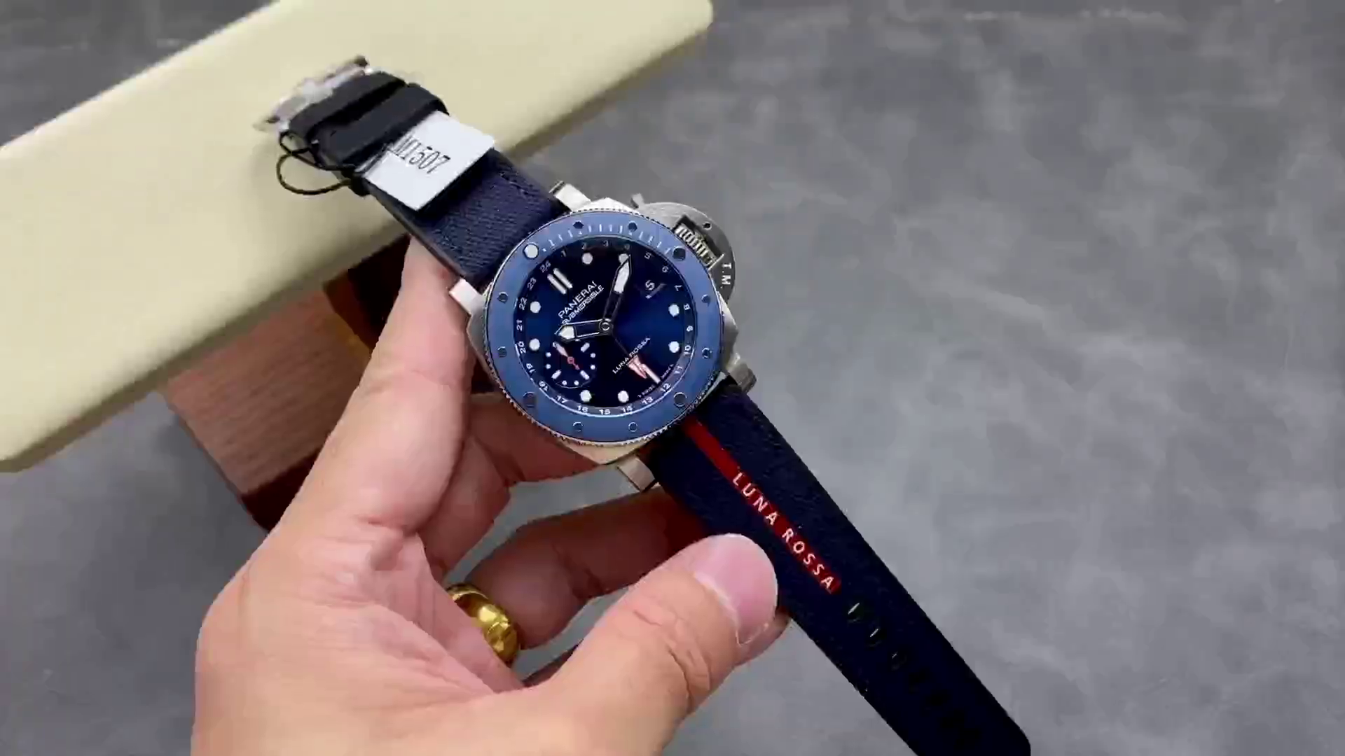 Panerai Submersible GMT Luna Rossa 42 PAM01507 1:1 Clone Titanium Men's Watch - QualitySwissReplica