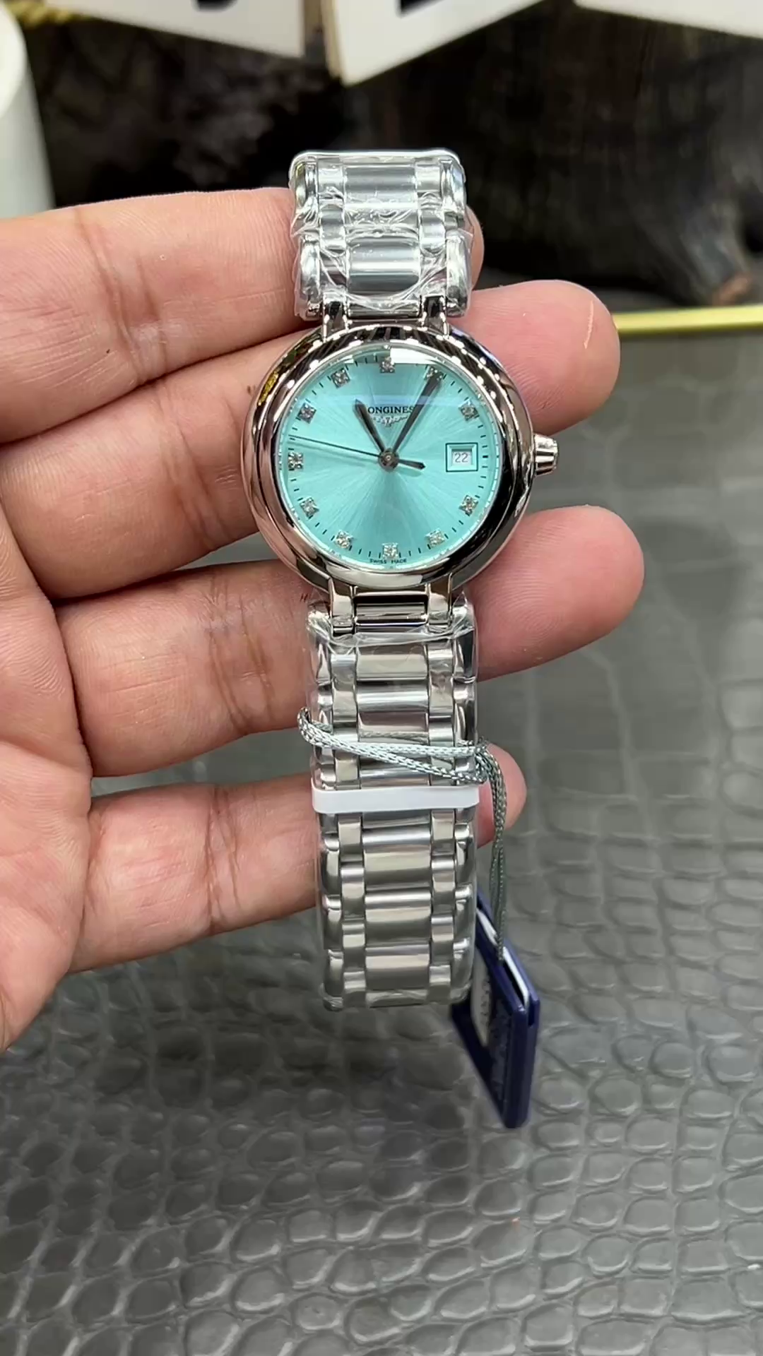 Longines PrimaLuna L8.122.4.90.6 1:1 Clone 30mm Quartz Blue Diamond Dial - QualitySwissReplica