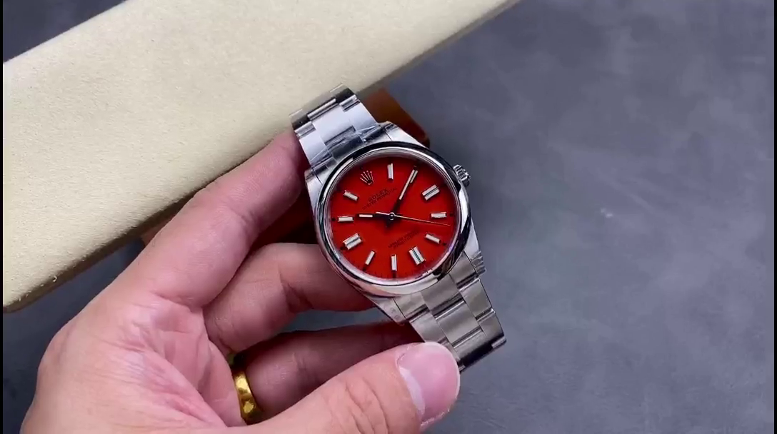 Rolex Oyster Perpetual Coral Red Dial Oyster Bracelet 126000 0007 - QualitySwissReplica