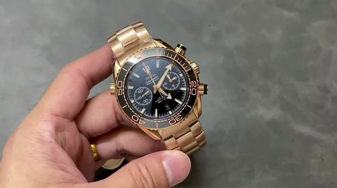 Omega Seamaster Planet Ocean 215.63.46.51.01.001 45.5mm Full Rose Gold Bracelet Replica - QualitySwissReplica