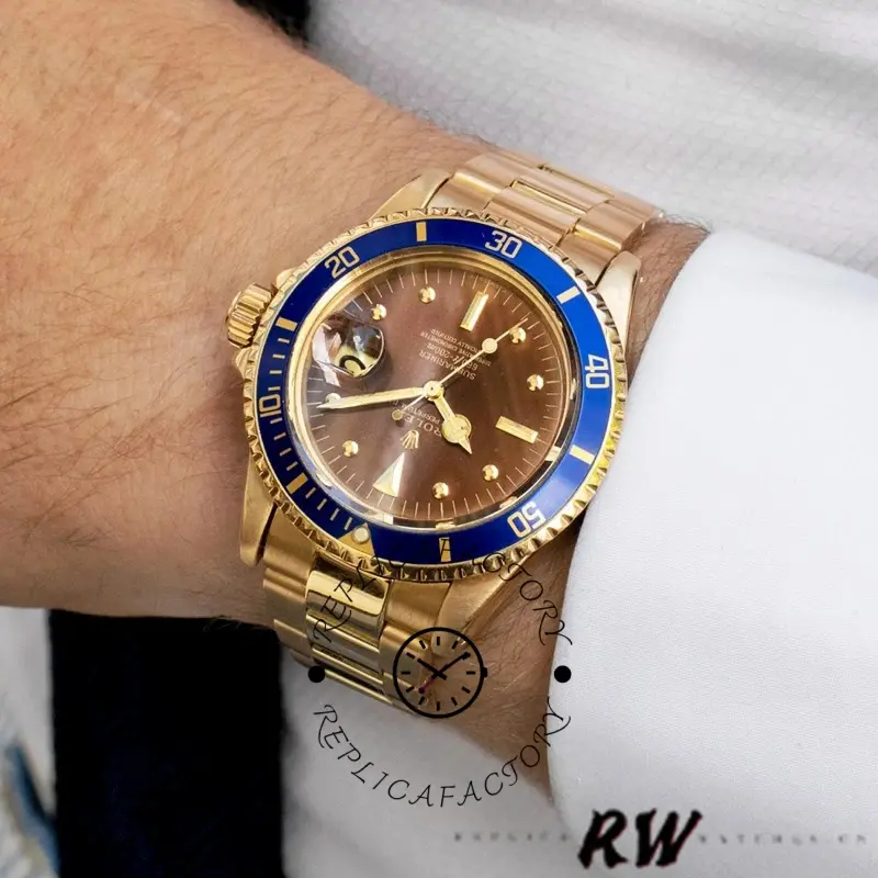 Rolex Submariner 1680/8 Tropical Dial yellow gold 40mm Mens Replica Watch - QualitySwissReplica