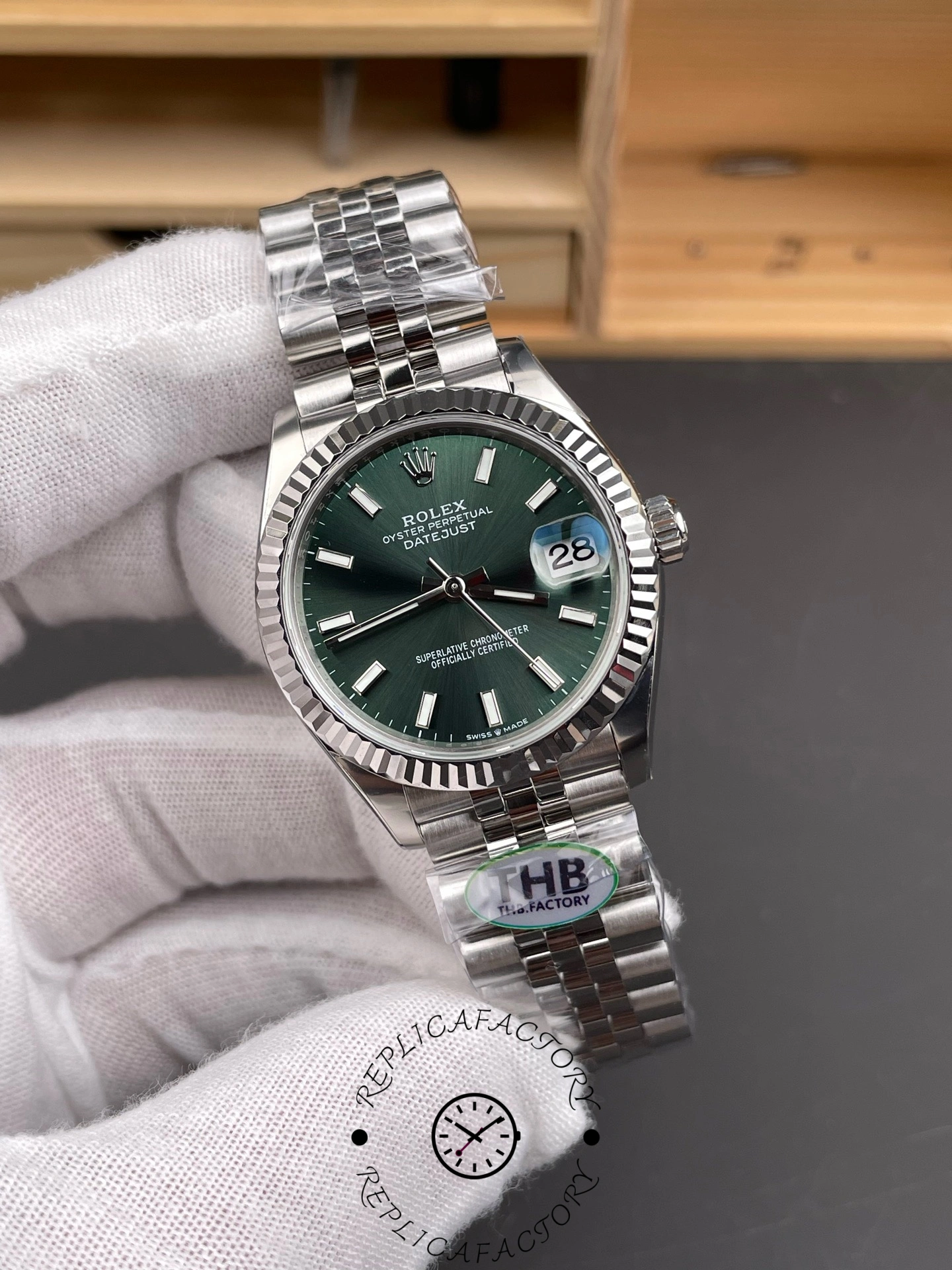 Rolex Datejust 31mm Stainless Steel 278274 0018 Mint Green Index Jubilee - QualitySwissReplica