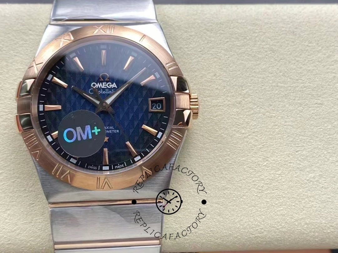 Omega Constellation 123.20.38.21.03.001 Replica Blue Dial Luxury Watch - QualitySwissReplica