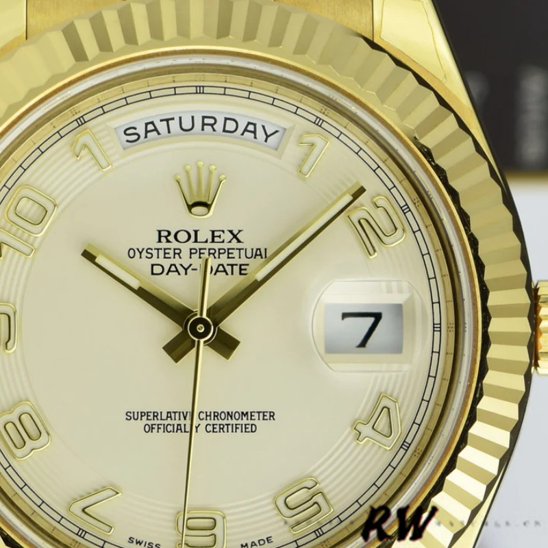 Rolex Day-Date 218238 Ivory Dial Yellow Gold 41MM Mens Replica Watch - QualitySwissReplica