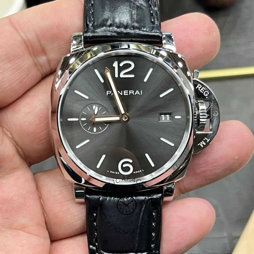 Panerai Luminor Due PAM01250 Anthracite Arabic Dial Replica 3 Days Date 42MM - QualitySwissReplica