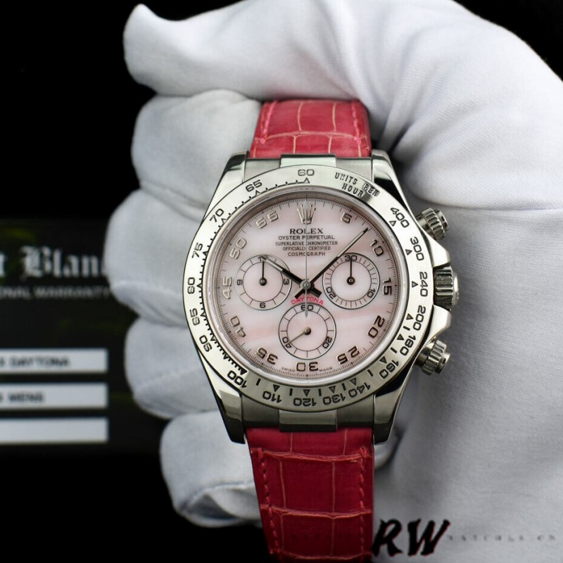 Rolex Daytona 116519 Rose MOP Arabic Pink Strap 40mm Mens Replica Watch - QualitySwissReplica