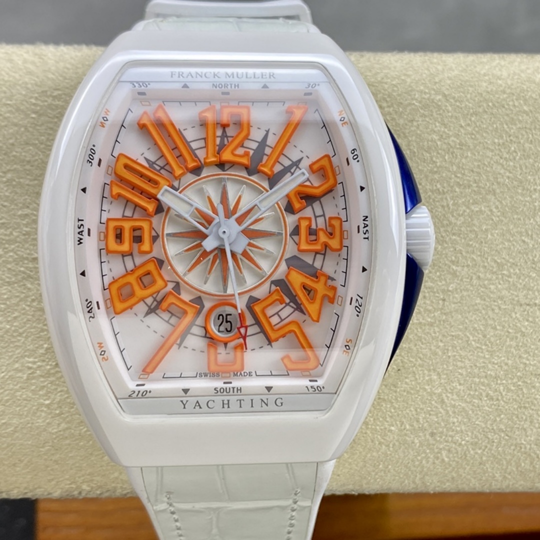 Swiss Franck Muller Framulan V45 White Ceramic Yacht Model Orange Number - QualitySwissReplica