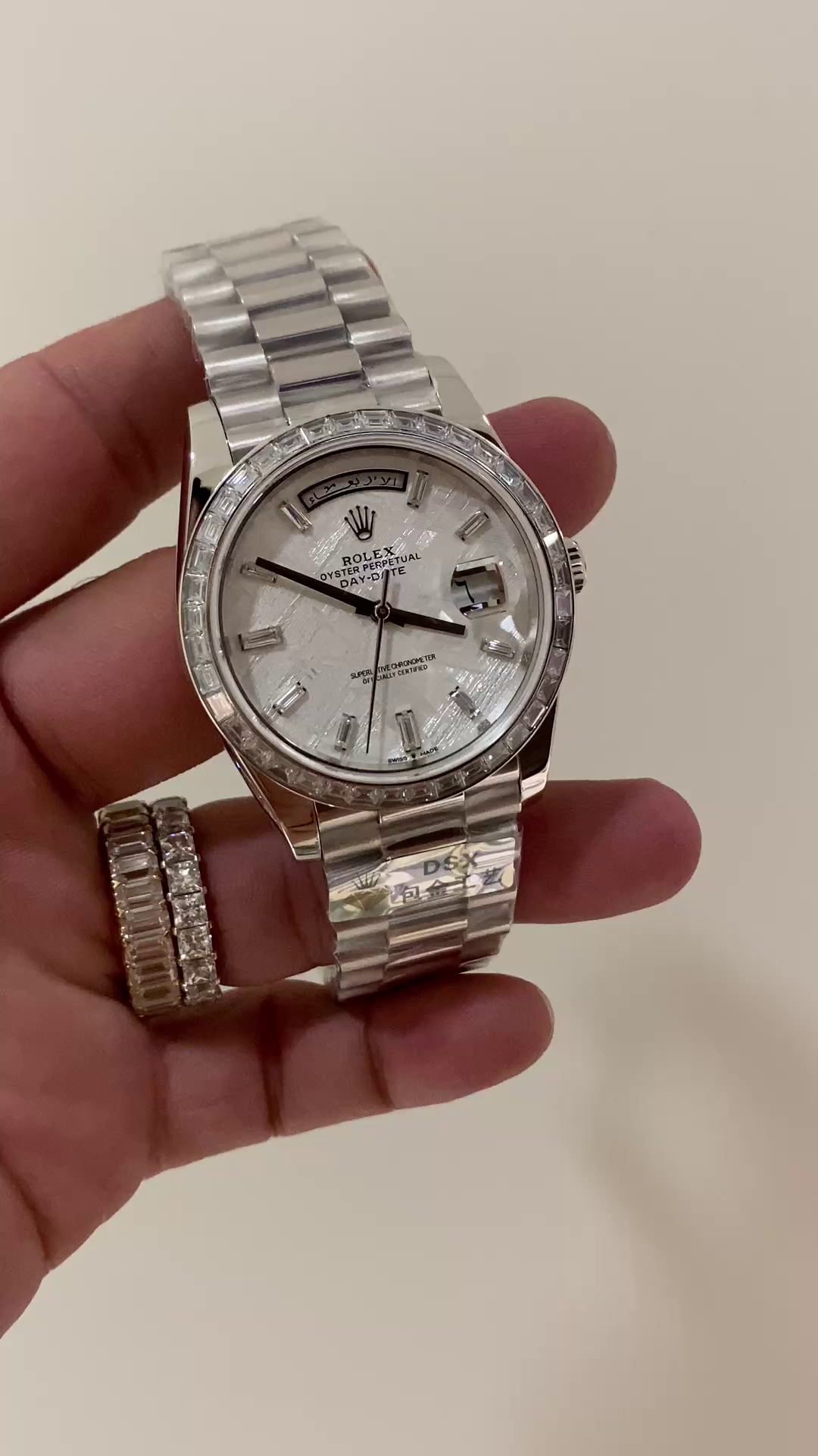 Rolex Day-Date 40 Platinum Meteorite Diamond Dial M228396TBR 0027 Men's Watch - QualitySwissReplica