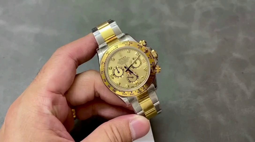 Rolex Cosmograph Daytona 116503 Yellow Gold Champagne Diamond Dial 40MM Mens Replica Watch - QualitySwissReplica