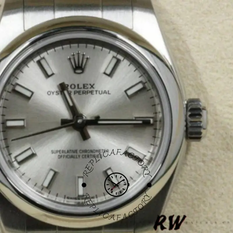 Rolex Oyster Perpetual 176200 Silver Index Stainless Steel 26mm Lady Replica Watch - QualitySwissReplica