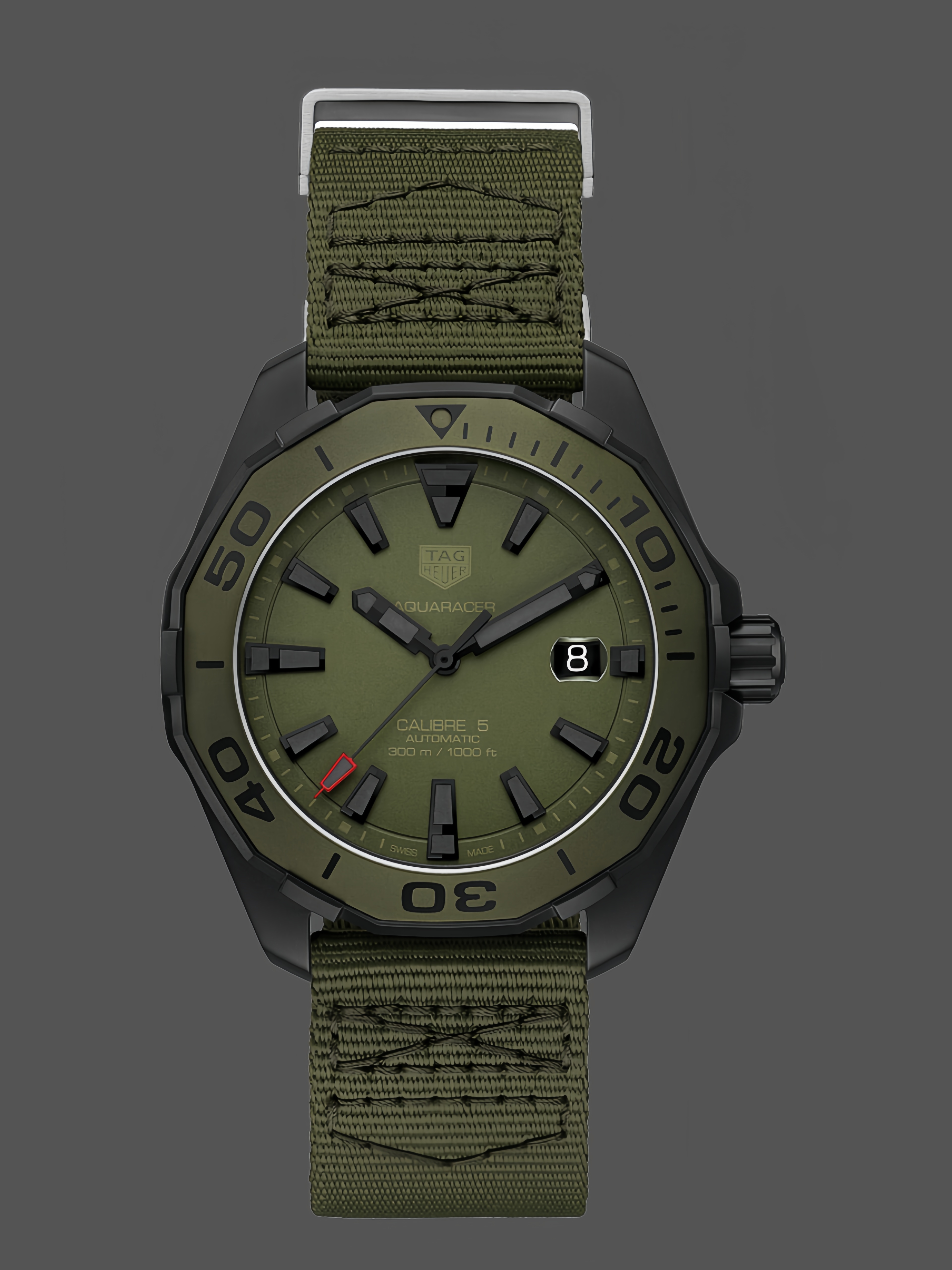 Tag Heuer Aquaracer Khaki Matte Dial Automatic WAY208E.FC8222 43mm - QualitySwissReplica