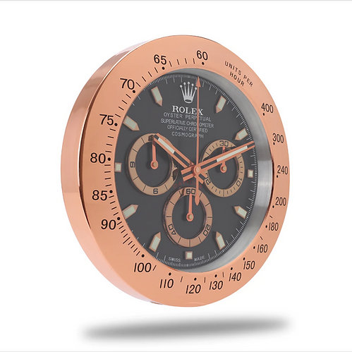 Rolex Daytona Rose Gold & Black Wall Clock - QualitySwissReplica