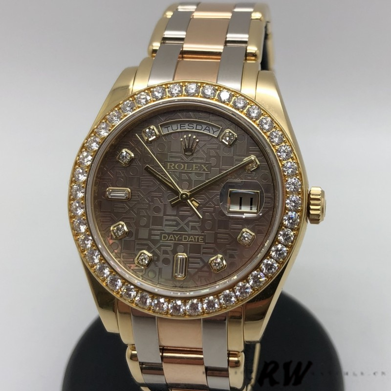 Rolex Day-Date 18948 Dark MOP Diamond Jubilee Dial Special Edition 39MM Mens Replica Watch - QualitySwissReplica