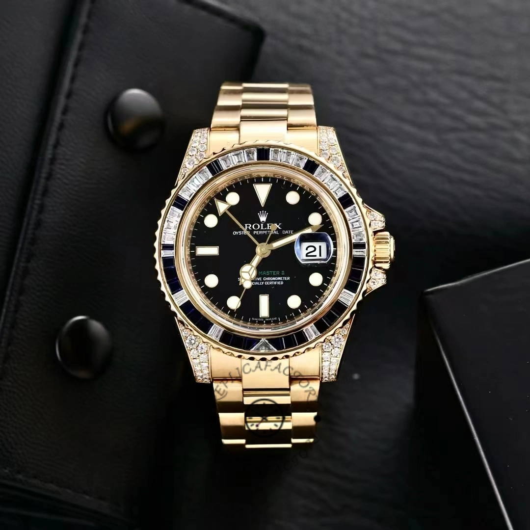Rolex GMT-Master II 116758 Diamond Black Dial 40mm Mens Replica Watch - QualitySwissReplica