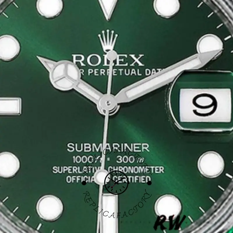 Rolex Submariner 116610 Green Dial Rubber strap 40mm Mens Replica Watch - QualitySwissReplica