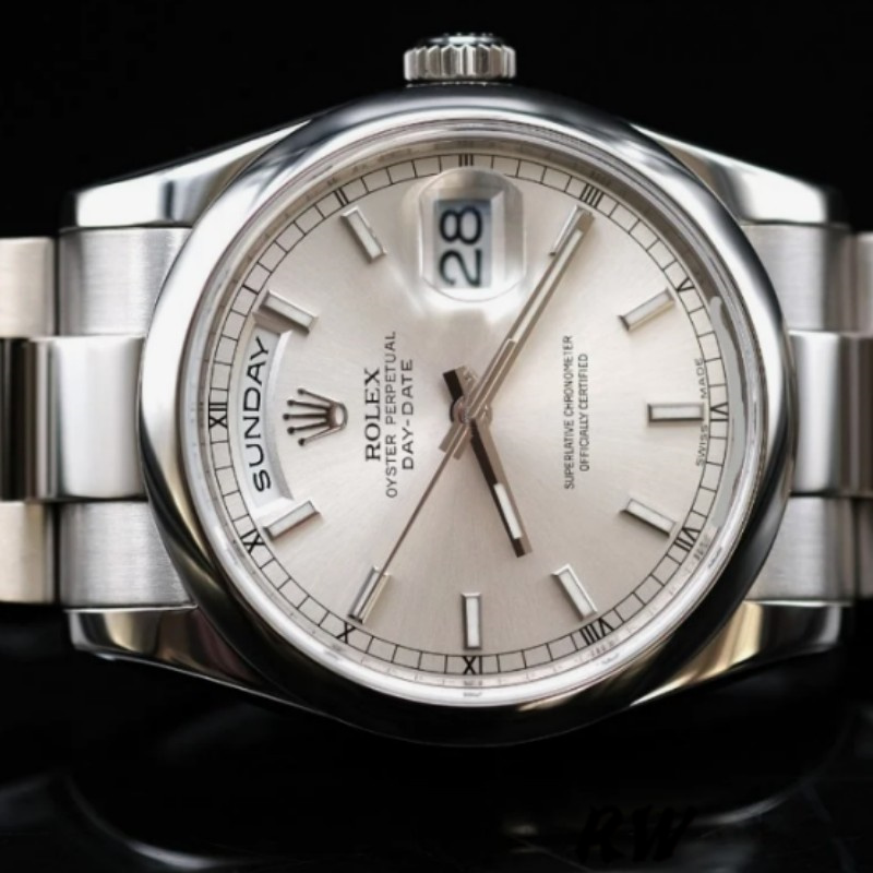 Rolex Day-Date 118209 Silver Dial 36mm Unisex Replica Watch - QualitySwissReplica