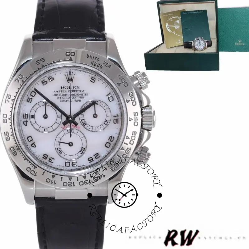 Rolex Daytona 116519 Mother of Pearl Arabic Dial 40mm Mens Replica Watch - QualitySwissReplica