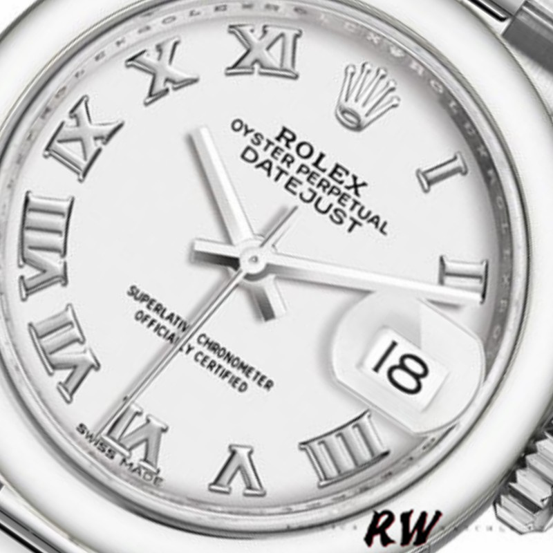 Rolex Datejust 279166 White Roman Numeral Dial Domed Bezel 28mm Lady Replica Watch - QualitySwissReplica