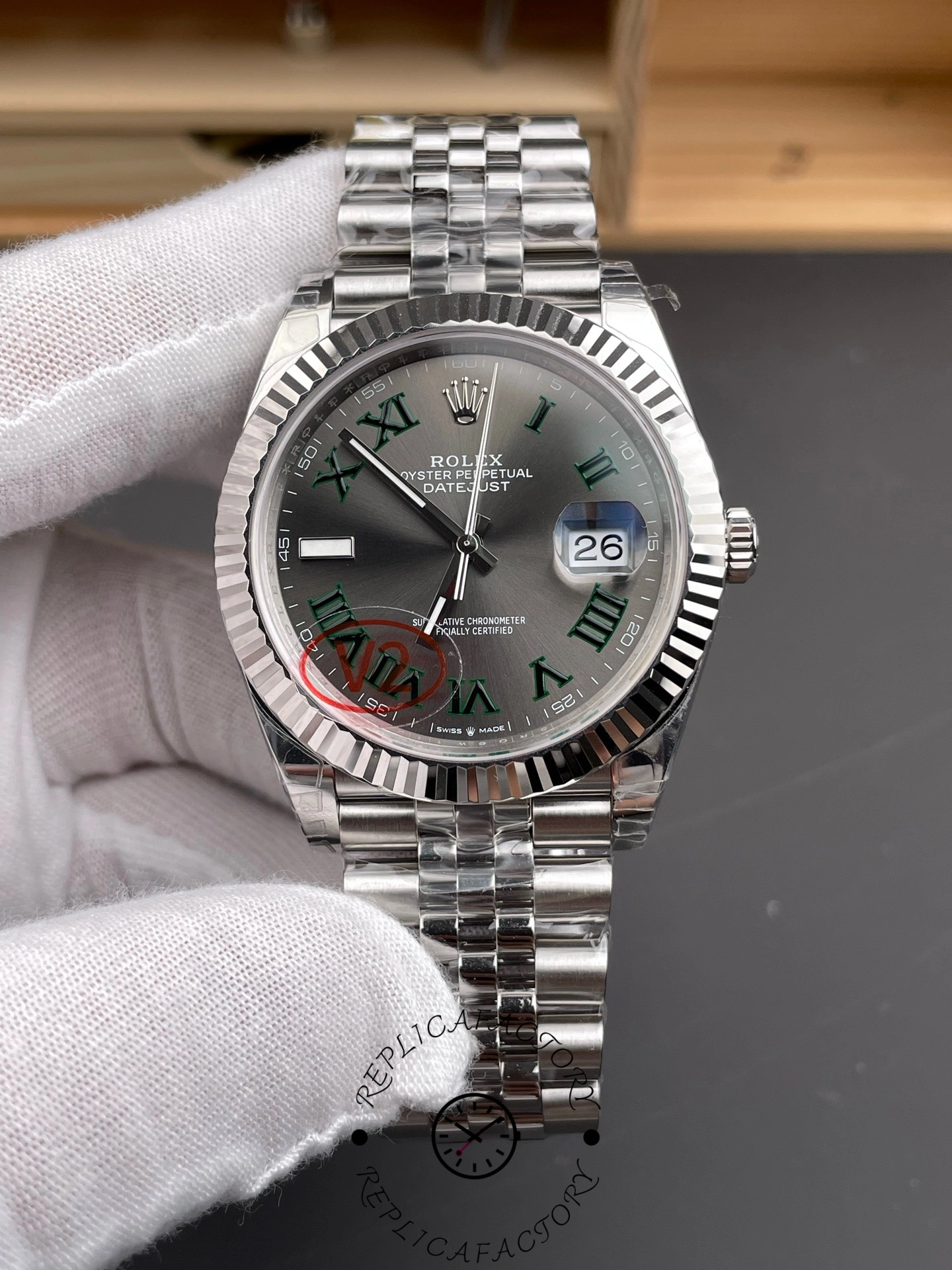 Rolex Datejust 126334 0022 41mm Slate Grey Roman Dial Men's Watch - QualitySwissReplica