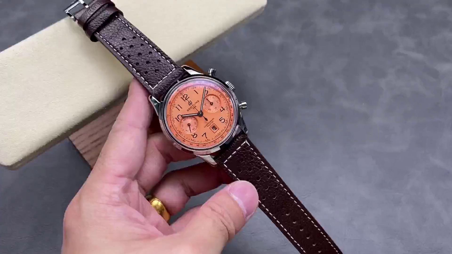 Breitling Premier B01 42mm AB0145331K1P2 Copper Dial Replica - QualitySwissReplica