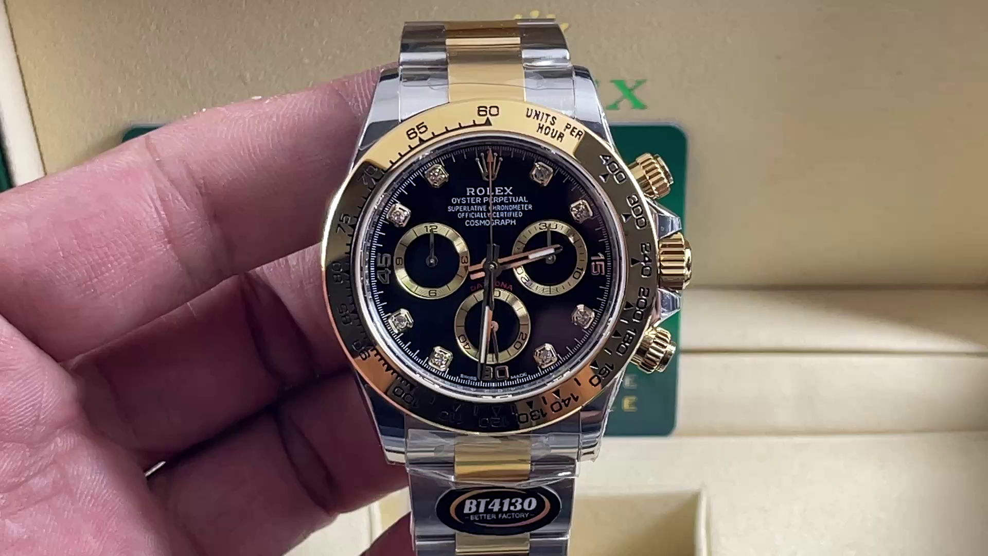 Rolex Cosmograph Daytona 116503 Black Diamond Dial 40MM Mens Replica Watch - QualitySwissReplica