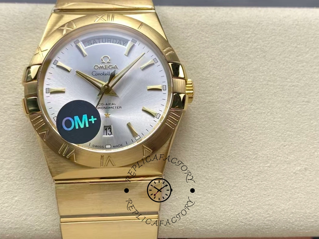 Omega Constellation 38mm Clone 123.50.38.22.02.002 Yellow Gold Bracelet - QualitySwissReplica