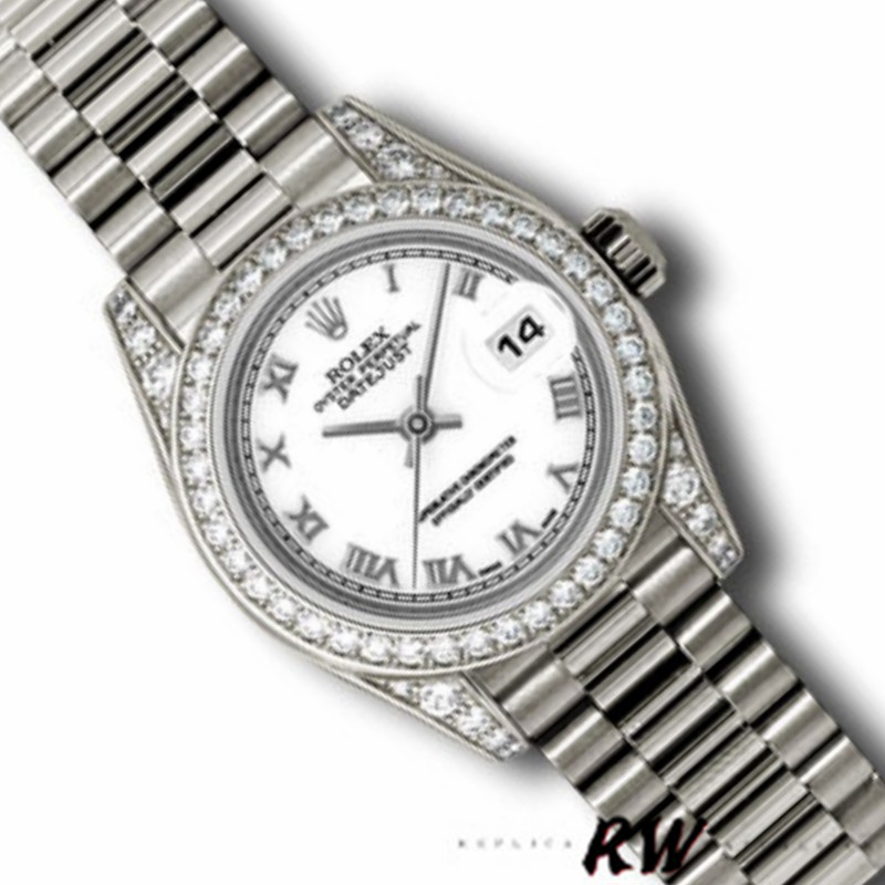 Rolex Day-Date 118389 White Gold White Roman Numeral Dial 36MM Unisex Replica Watch - QualitySwissReplica