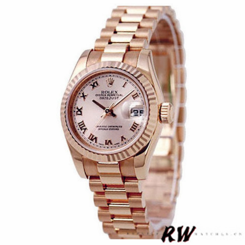 Rolex Datejust 178275 Rose Gold Pink Roman Dial 31mm Lady Replica Watch - QualitySwissReplica