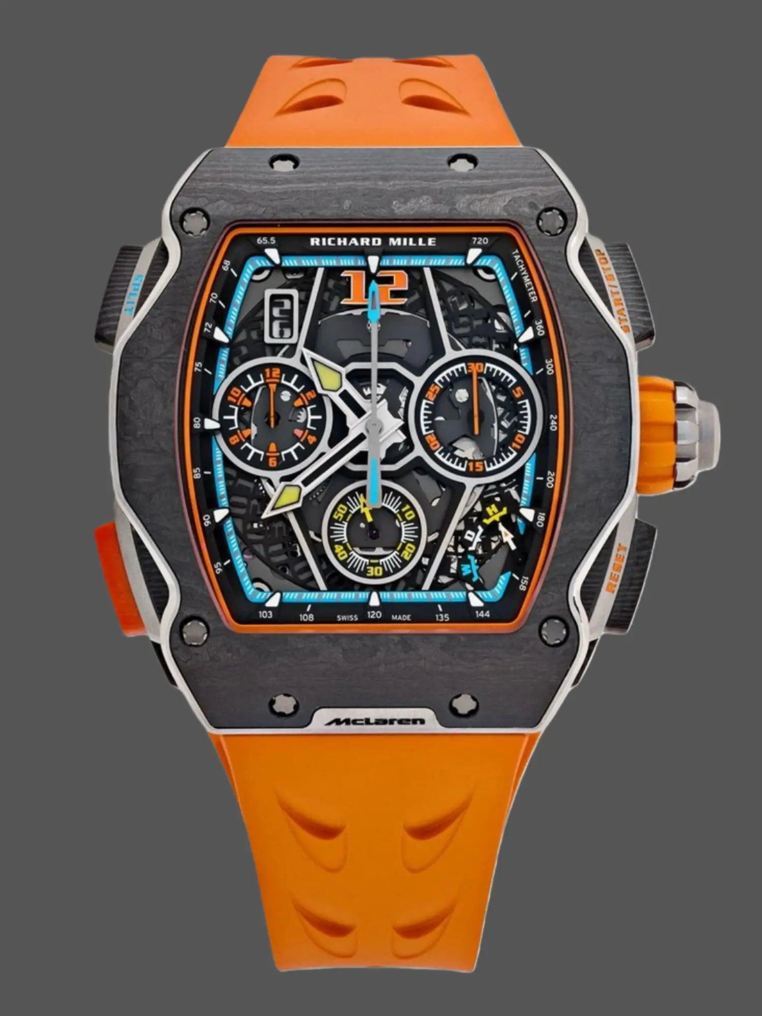 Replica Richard Mille RM 65 01 Automatic Split Seconds Orange Strap - QualitySwissReplica