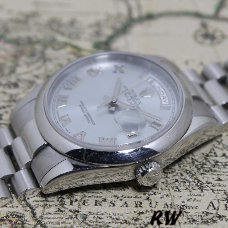 Rolex Day Date 118206 Platinum Ice Blue dial 36mm Unisex Replica Watch - QualitySwissReplica