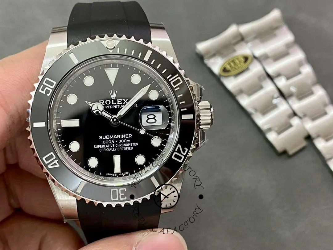 Rolex Submariner 126610LN Black Rubber Strap Black Dial 41mm Mens Replica Watch - QualitySwissReplica