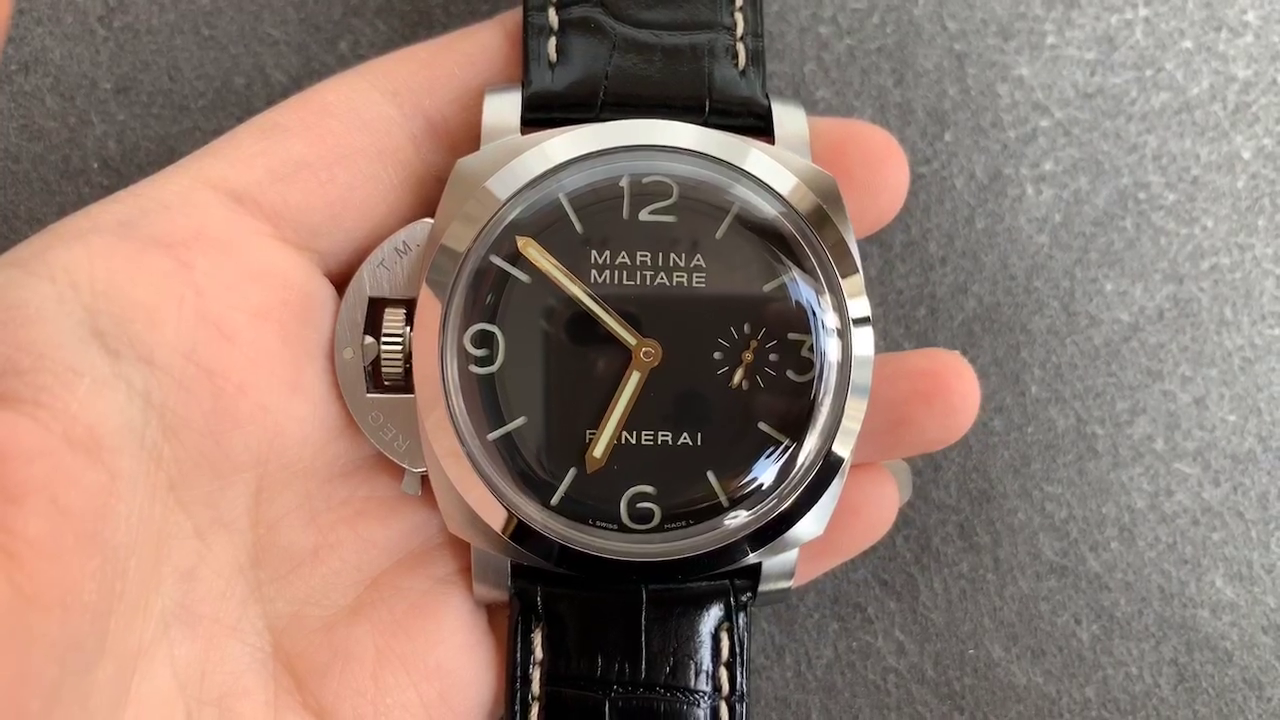 Classic Panerai Luminor Marina Militare PAM00217 Replica 44mm Steel Leather Strap - QualitySwissReplica