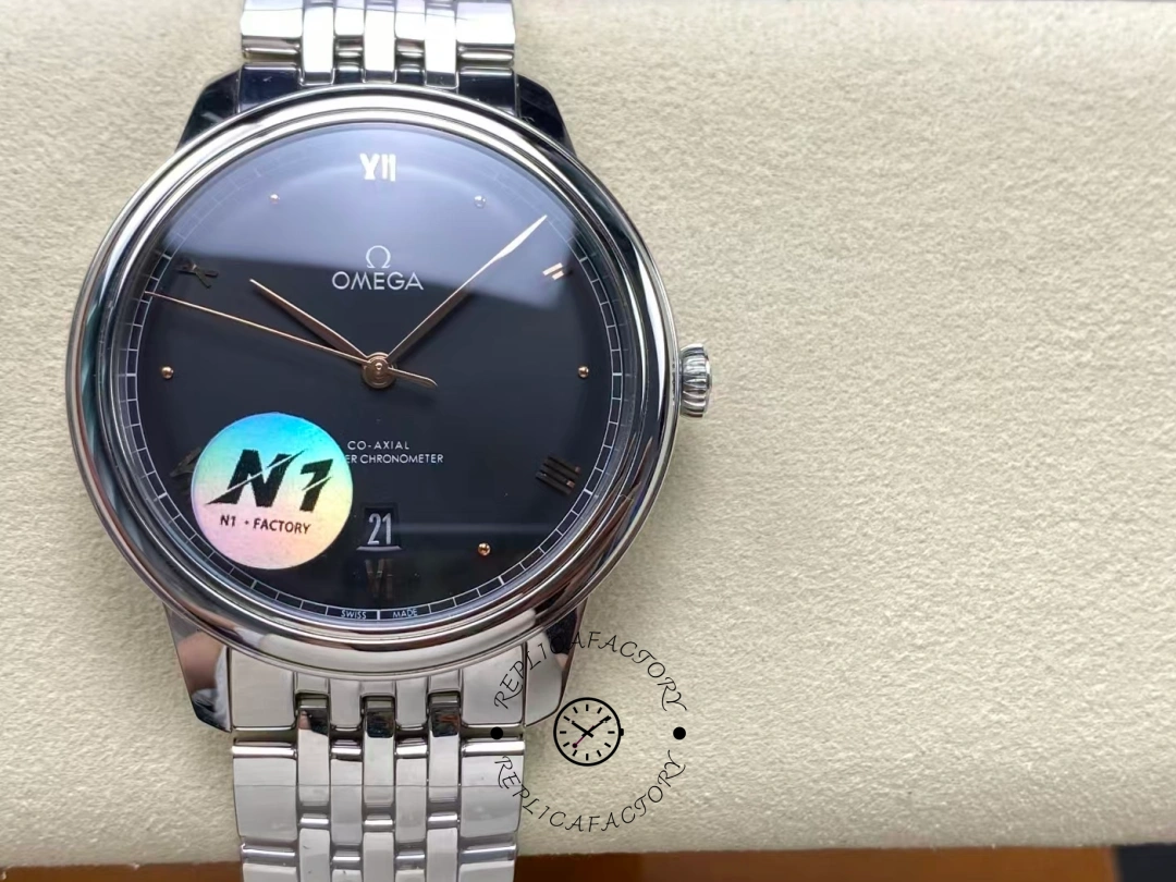 Omega De Ville Prestige 434.10.40.20.01.001 Black Dial 40mm Replica - QualitySwissReplica