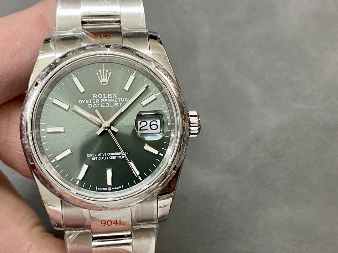 Rolex Datejust 126200 Green Index Dial Stainless steel 36MM Unisex Replica Watch - QualitySwissReplica