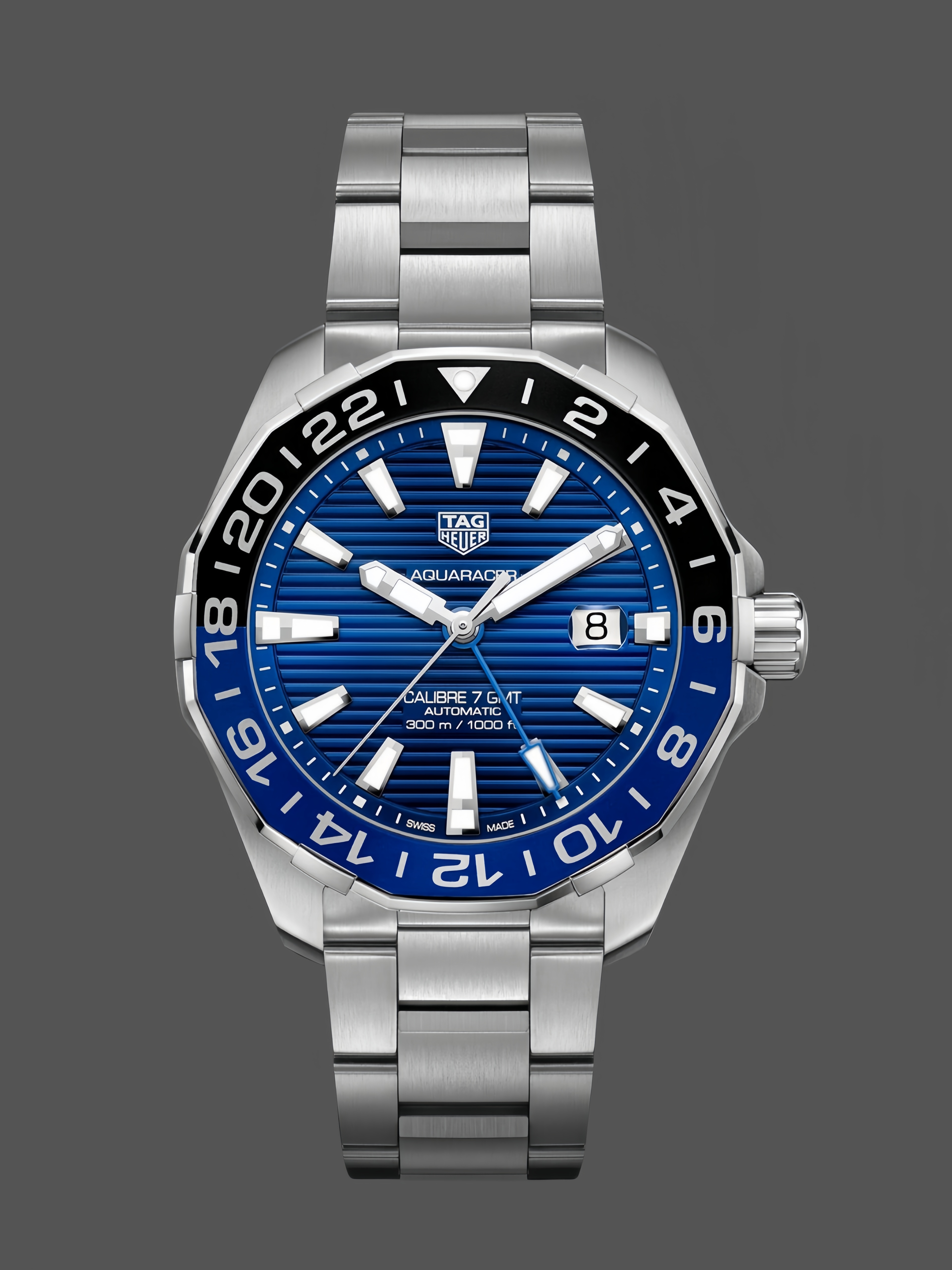 Tag Heuer Aquaracer Automatic GMT Steel WAY201T. BA0927 Blue 43mm - QualitySwissReplica
