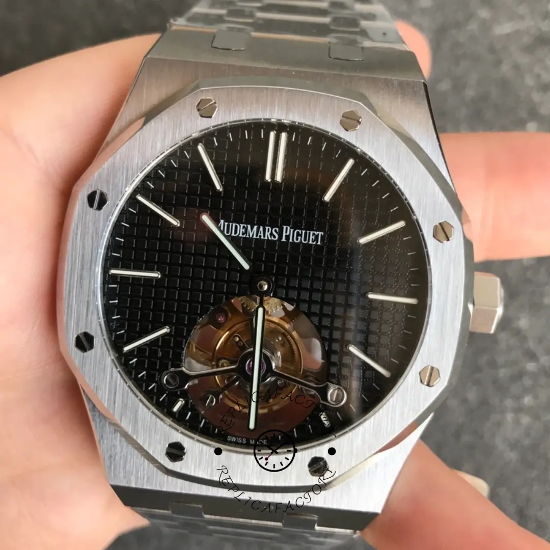 AP 26512ST.OO.1220ST.01 1:1 Clone Royal Oak Extra-Thin Flying Tourbillon Black Dial - QualitySwissReplica