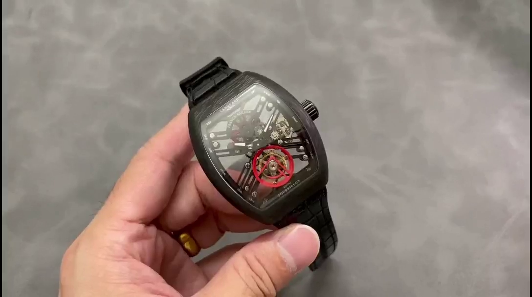 Franck Muller Skeleton V45 T SQT Black Strap 35.6mm×40.6mm - QualitySwissReplica