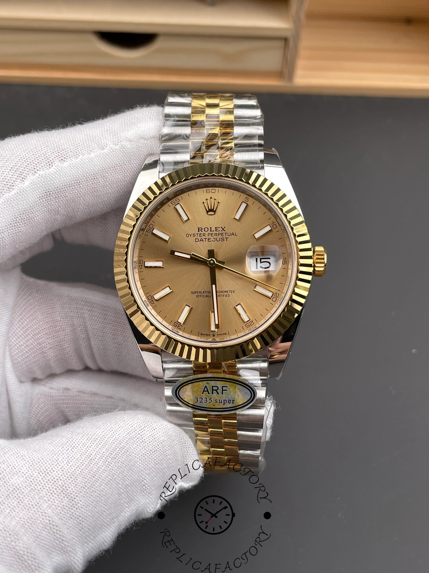 Rolex Datejust 126333 0010 Champagne Index Jubilee 41mm Two Tone Steel - QualitySwissReplica