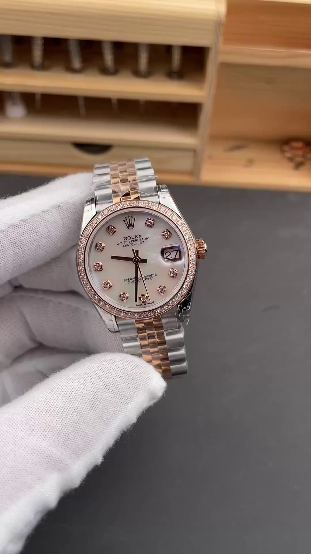 Rolex Datejust 31mm Stainless Steel and Rose Gold 278381RBR Mop Diamond Jubilee - QualitySwissReplica