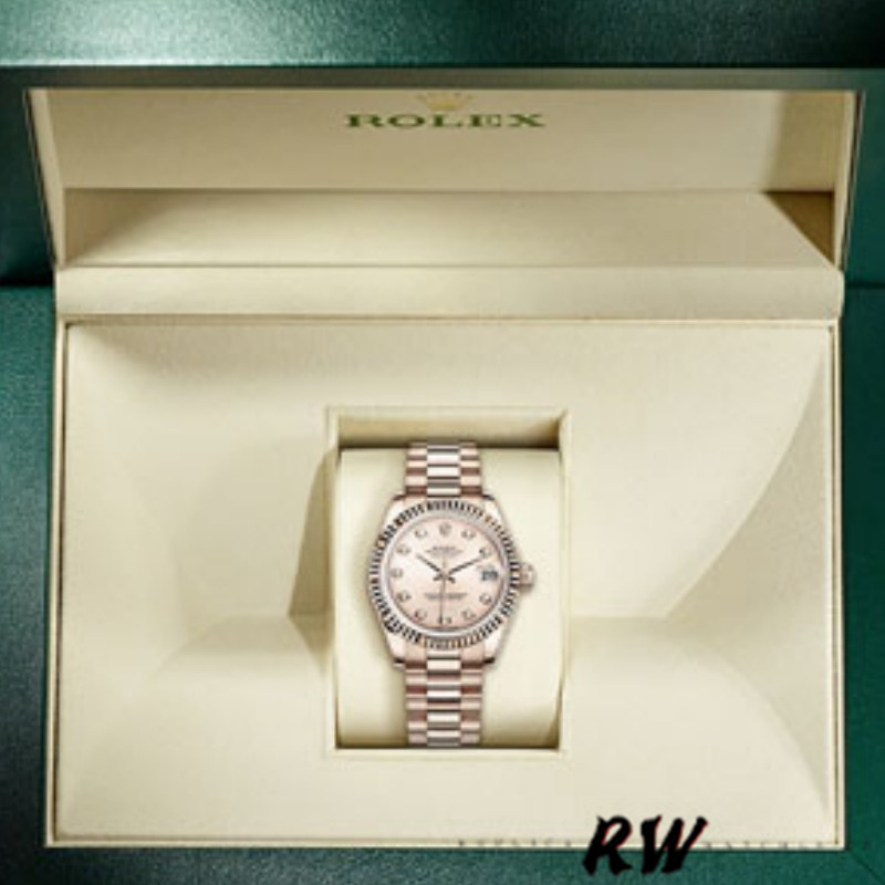 Rolex Datejust 178275 Rose Gold Pink Diamond Dial 31mm Lady Replica Watch - QualitySwissReplica