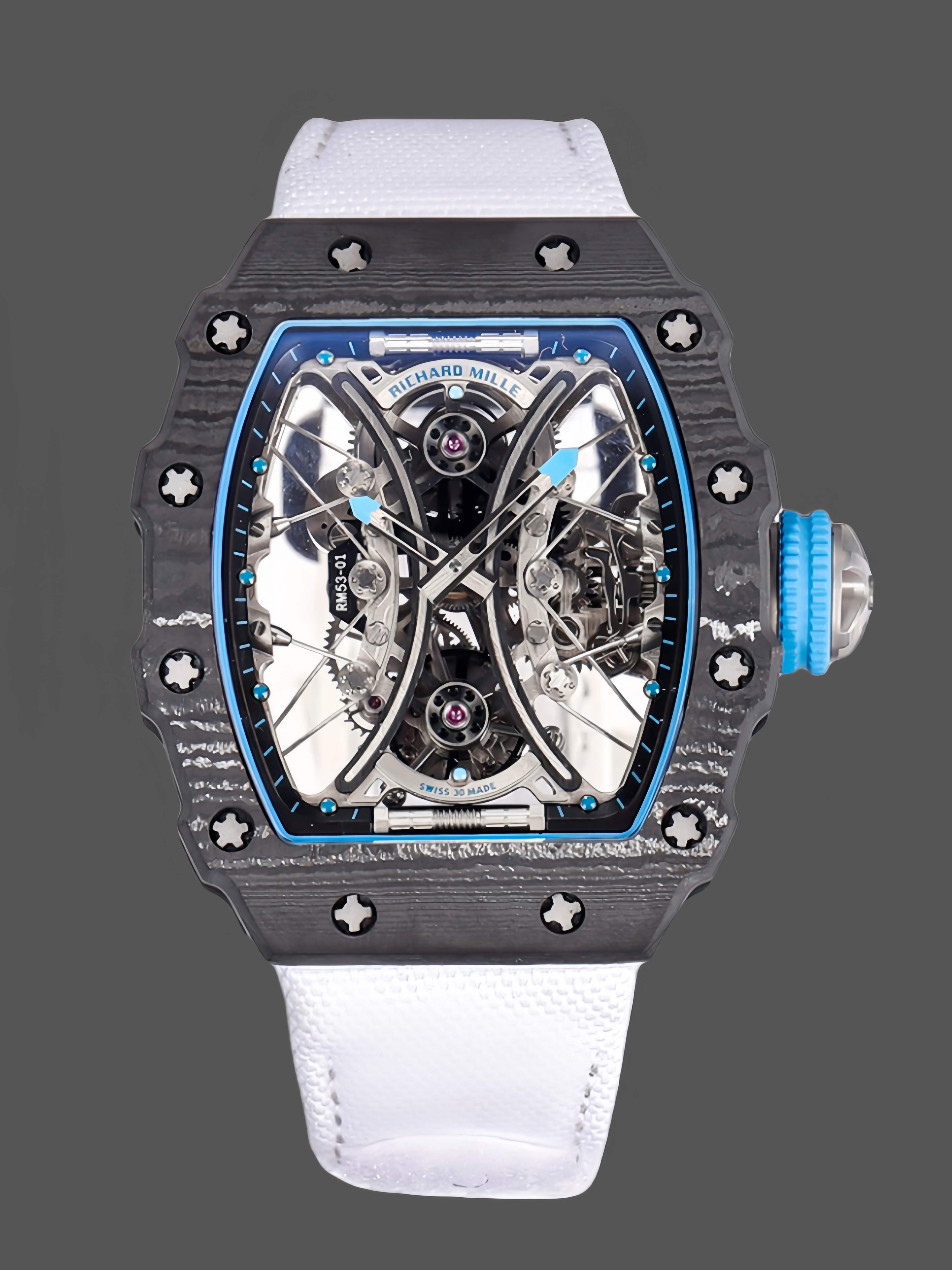 Richard Mille RM 53-01 Tourbillon Pablo Mac Donough White Fabric Strap - QualitySwissReplica