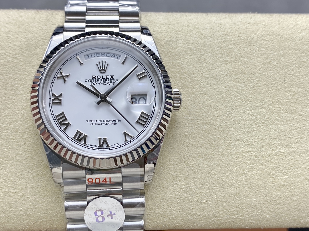 Rolex Day Date 36 White Dial Platinum President Bracelet m128236 0017 - QualitySwissReplica