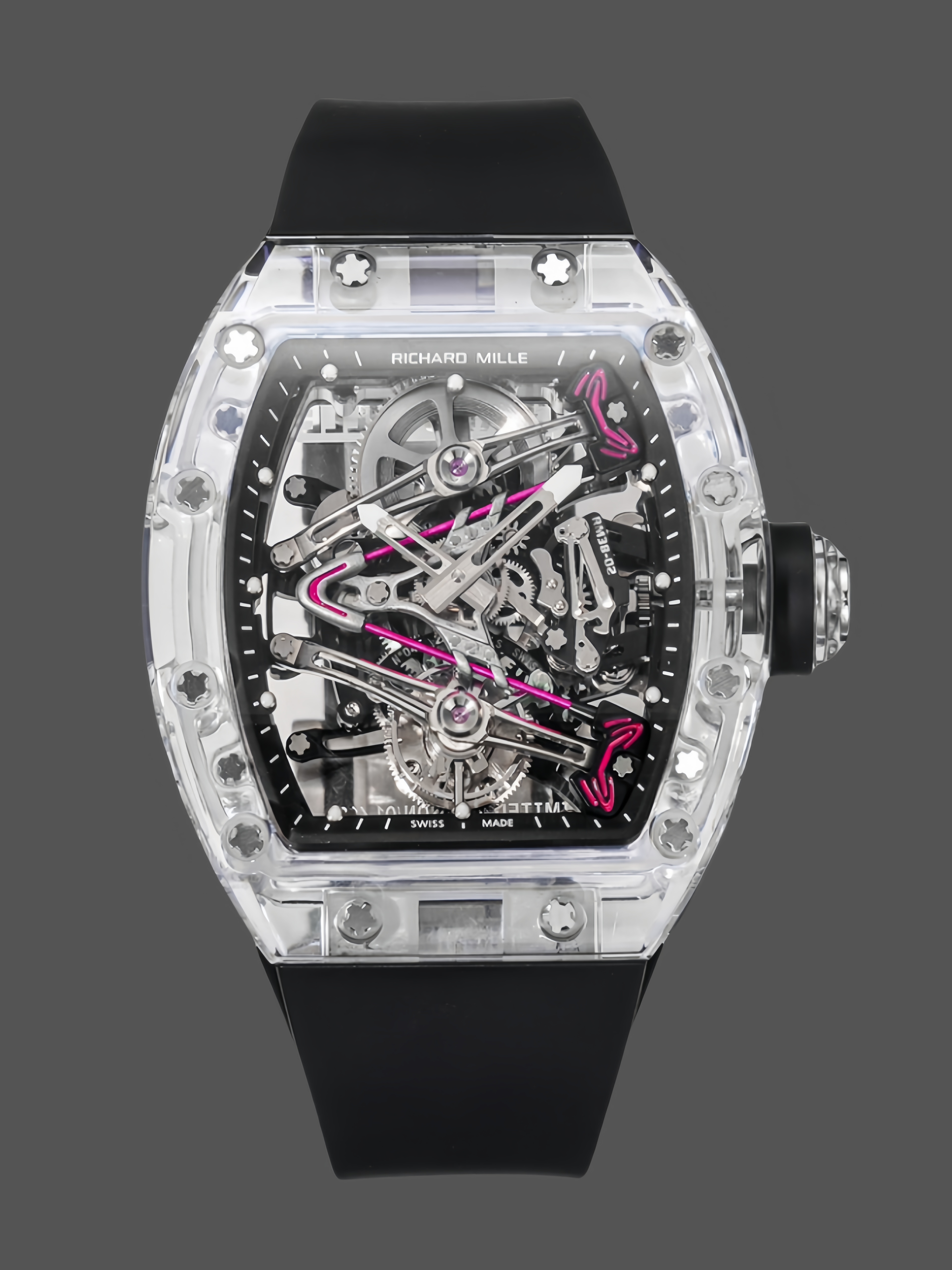 Richard Mille RM38-02 Tourbillon Movement Edition Crystal Black Rubber Strap - QualitySwissReplica
