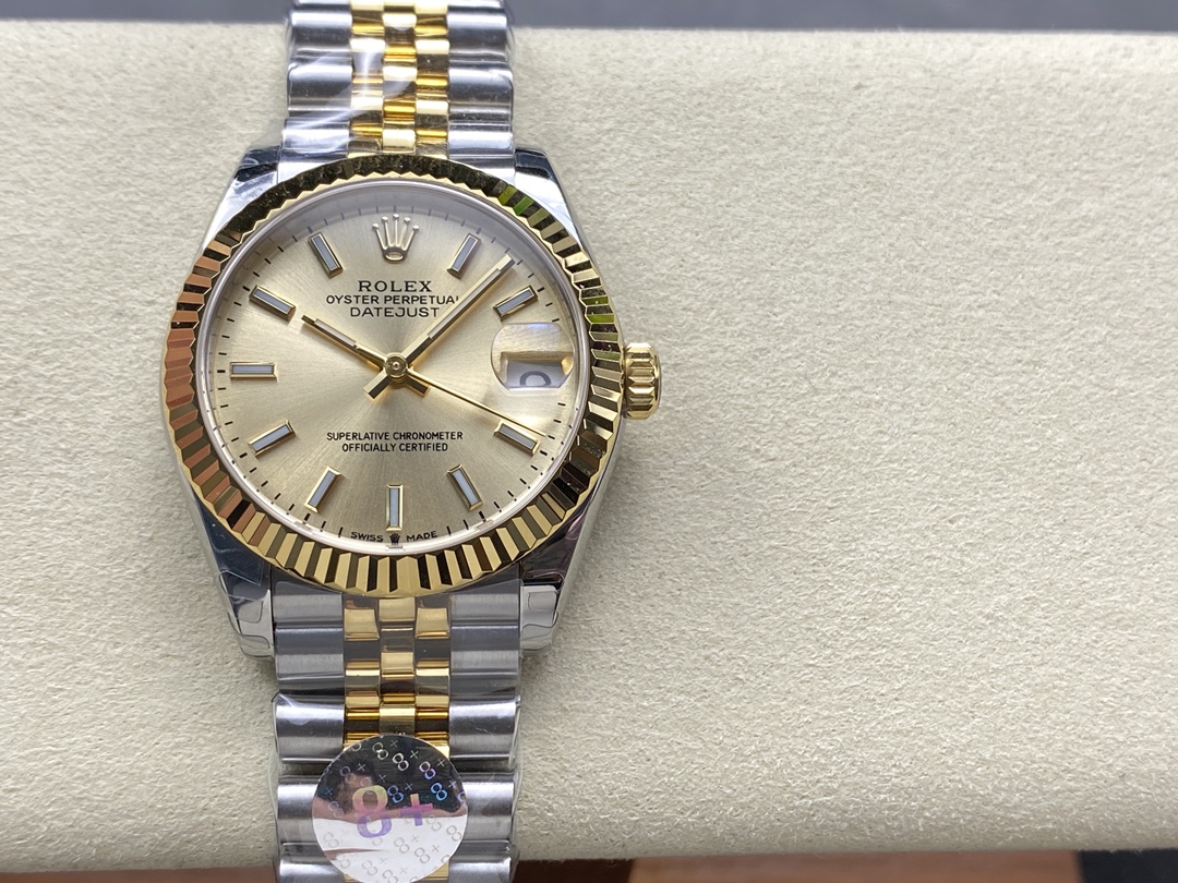 Rolex Datejust 36MM 126233 0015 Champagne Index Dial Fluted Bezel Unisex Replica Watch - QualitySwissReplica